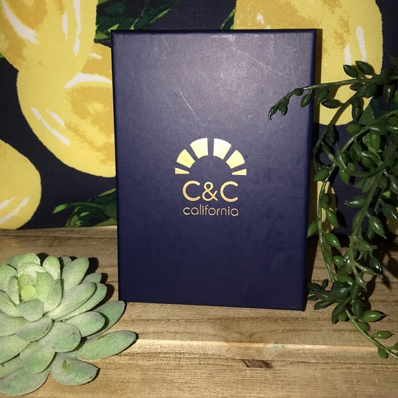 C&C California Rhinestone Burgundy Red Tassel Drop Earrings - Picture 4 of 6